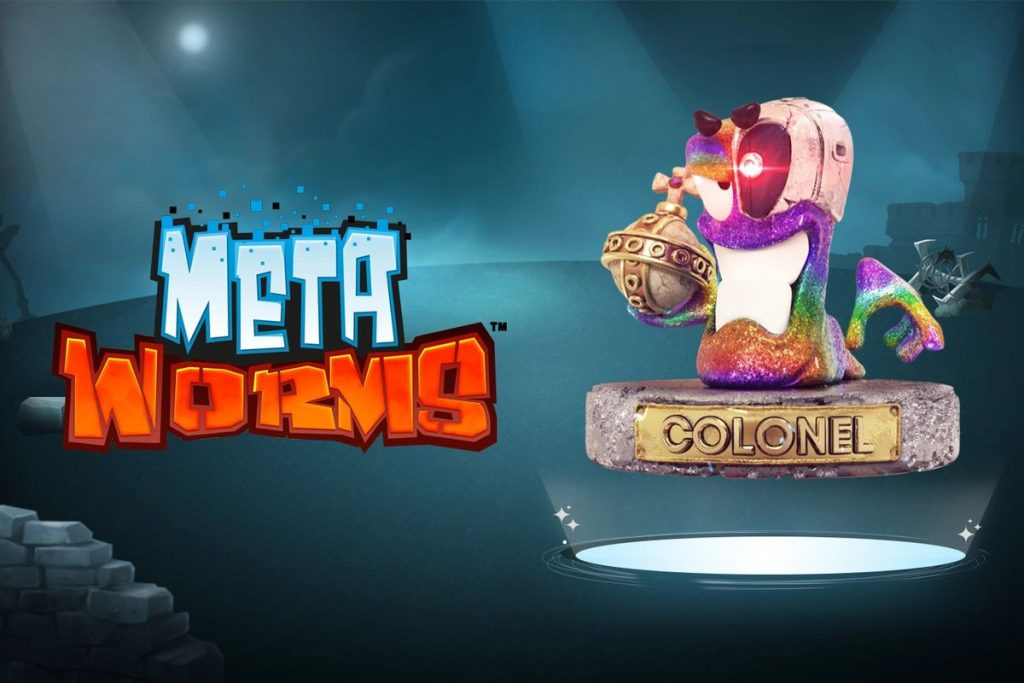 Meta Worms featuring one of the proposed Worms-themed NFTs called Colonel.